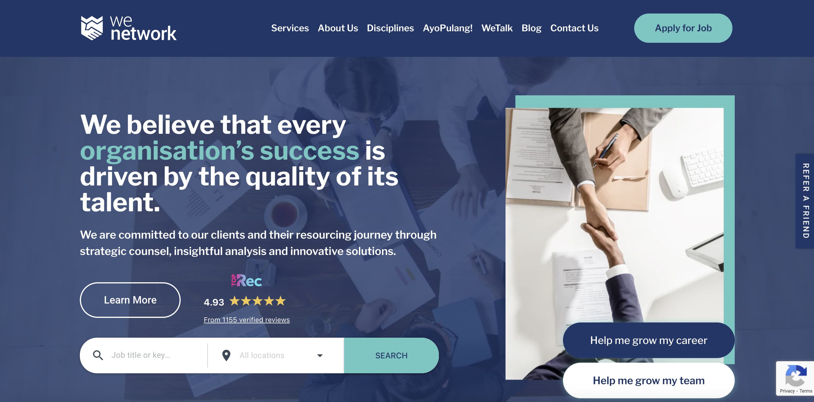 The WeNetwork website