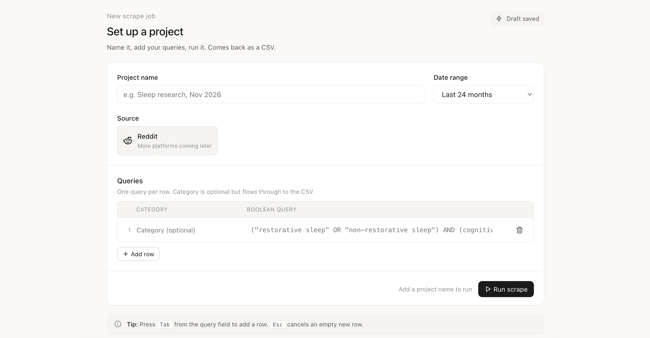 The Reddit scraping tool DQ built for Common Synapse